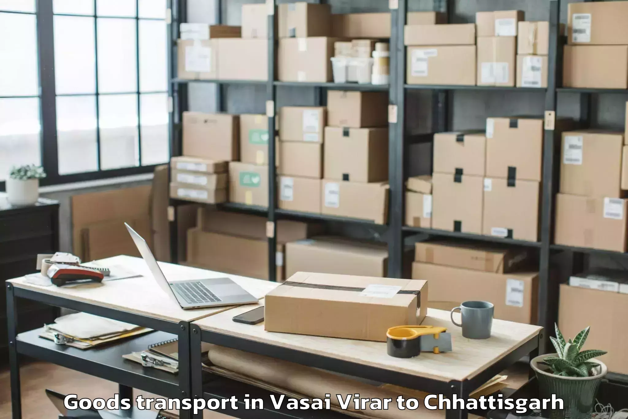 Leading Vasai Virar to Pithora Goods Transport Provider